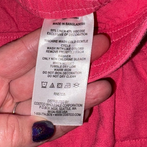 Nautica Coral Pink Red Women’s Shorts 5inch Size Small Linen Blend - Picture 6 of 6